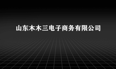 山東木木三電子商務
